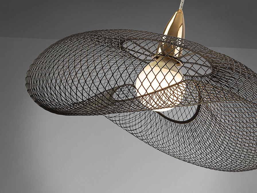 Schuller Lighting 1 Light Pendants Forma 735971  ·FORMA· LAMP 1L., GOLD/BLACK