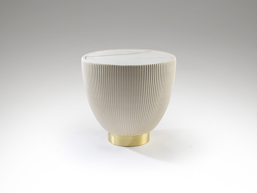 Schuller Decoration,mirrors and.. Side tables Candy 745420  CANDY - SIDE TABLE WHITE-BRASS