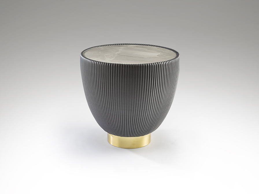 Schuller    745437  CANDY - SIDE TABLE GREY-BRASS