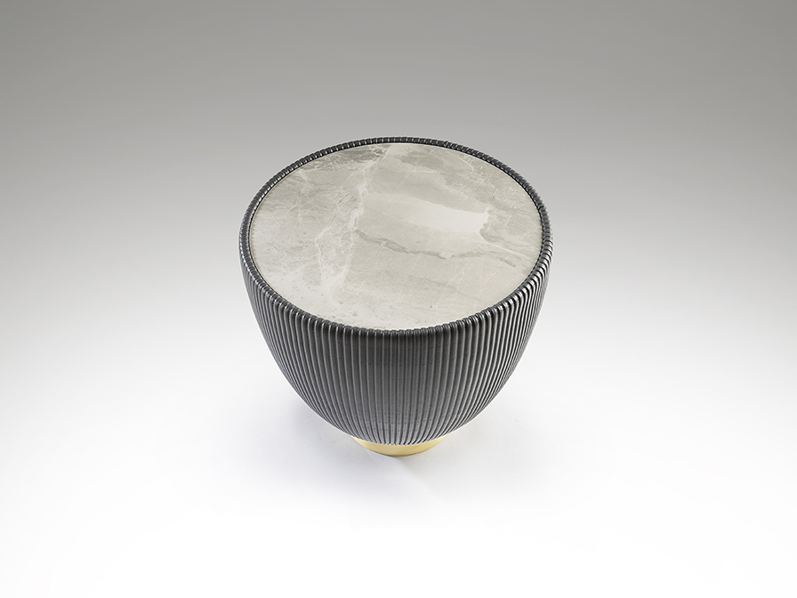 Schuller    745437  CANDY - SIDE TABLE GREY-BRASS