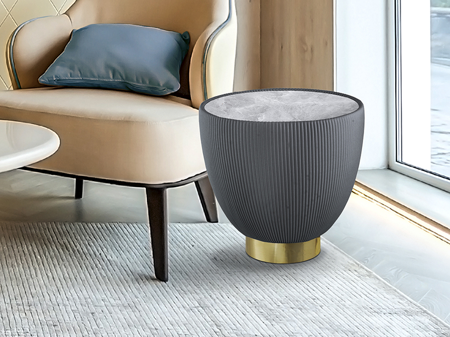 Schuller    745437  CANDY - SIDE TABLE GREY-BRASS