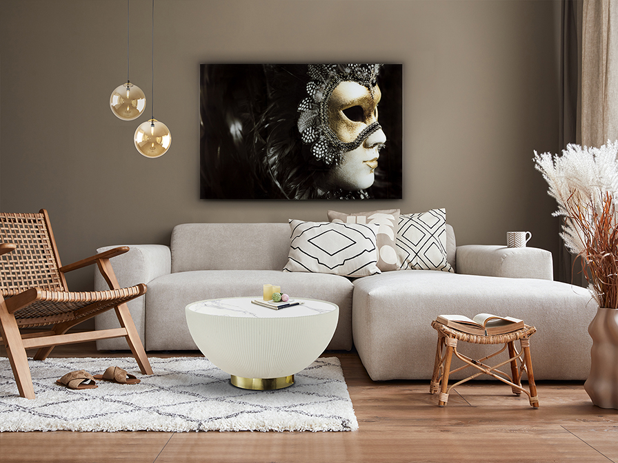 Schuller Decoration,mirrors and.. Side tables Candy 745529  CANDY - COFFEE TABLE WHITE-BRASS