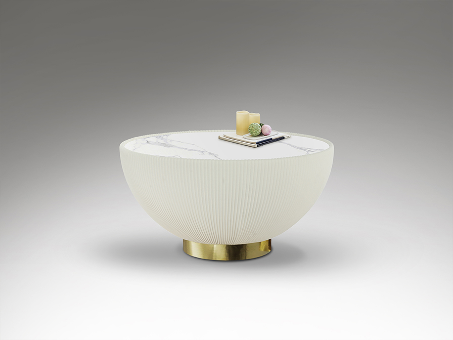 Schuller Decoration,mirrors and.. Side tables Candy 745529  CANDY - COFFEE TABLE WHITE-BRASS