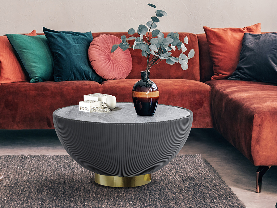 Schuller  Side tables Candy 745536  CANDY - COFFEE TABLE GREY-BRASS
