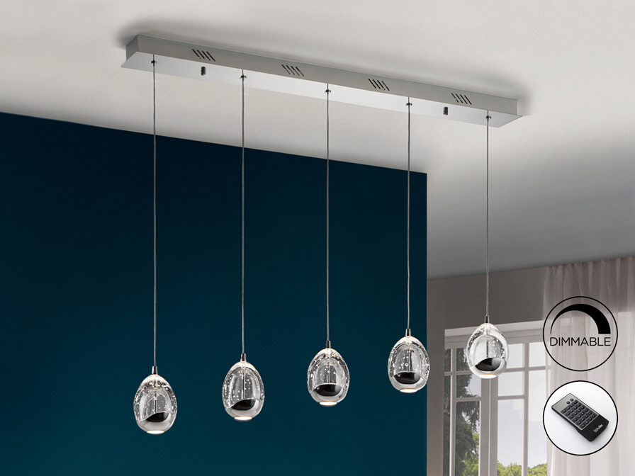 Schuller Lighting Pendants Rocio 783618D  ·ROCIO· LED LAMP, 5L, DIMMABLE, CHROME