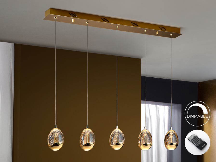 Schuller Lighting Pendants Rocio 783627D  ·ROCIO· LED LAMP, 5L, DIMMABLE, GOLD