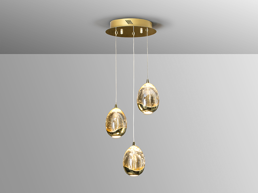 Schuller Lighting Pendants Rocio 783741  ·ROCIO· LAMP Ø25, 3LED, GOLD