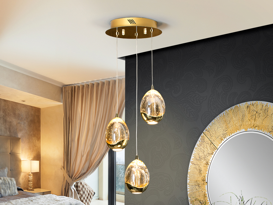 Schuller Lighting Pendants Rocio 783741  ·ROCIO· LAMP Ø25, 3LED, GOLD