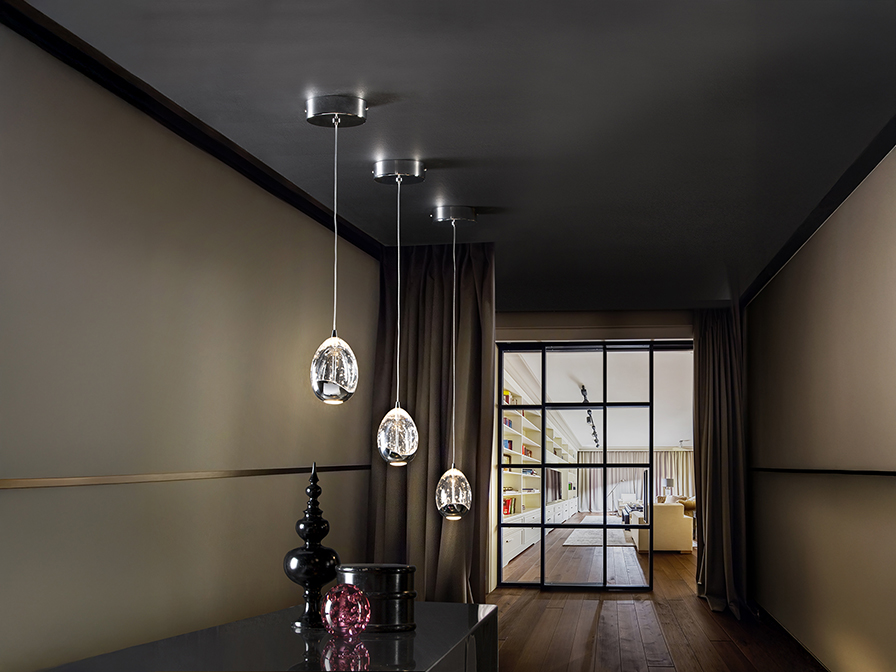 Schuller Lighting 1 Light Pendants Rocio 784326  ·ROCIO· 1 LED LAMP, CHROME