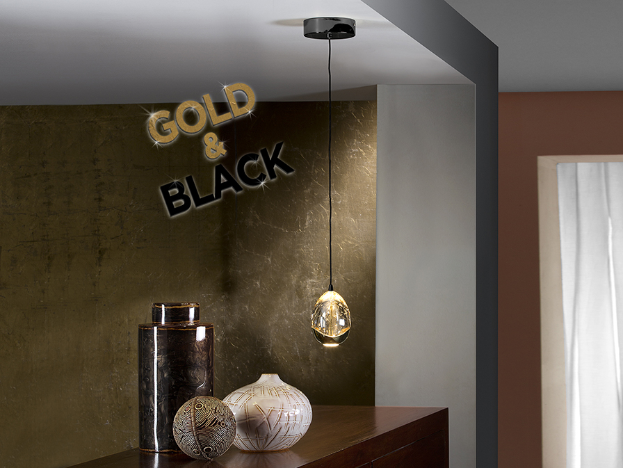 Schuller  1 Light Pendants Rocio 784351  ROCIO - BLACK-GOLD LAMP 1L