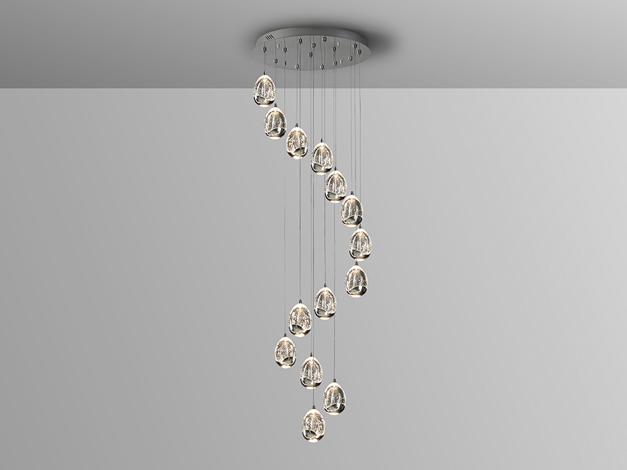 Schuller Lighting Pendants Rocio 785635B  ·ROCIO· LED LAMP, 14L., CHROME, DIMMABLE