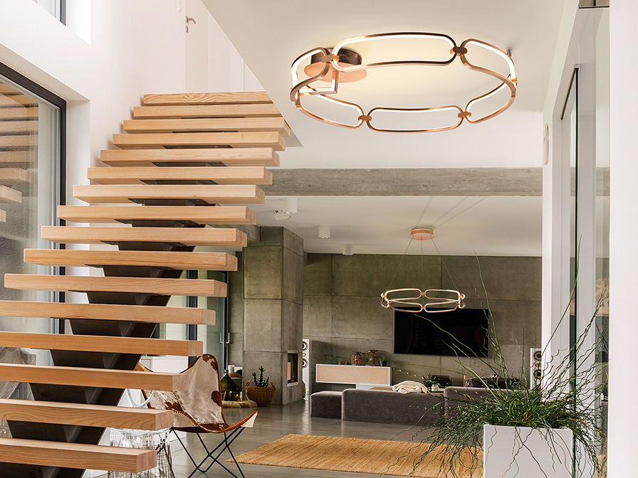 Schuller Lighting Flush Ceiling Lamps Colette 786508  ·COLETTE· LED CEILING LAMP Ø80 ROSE GOLD