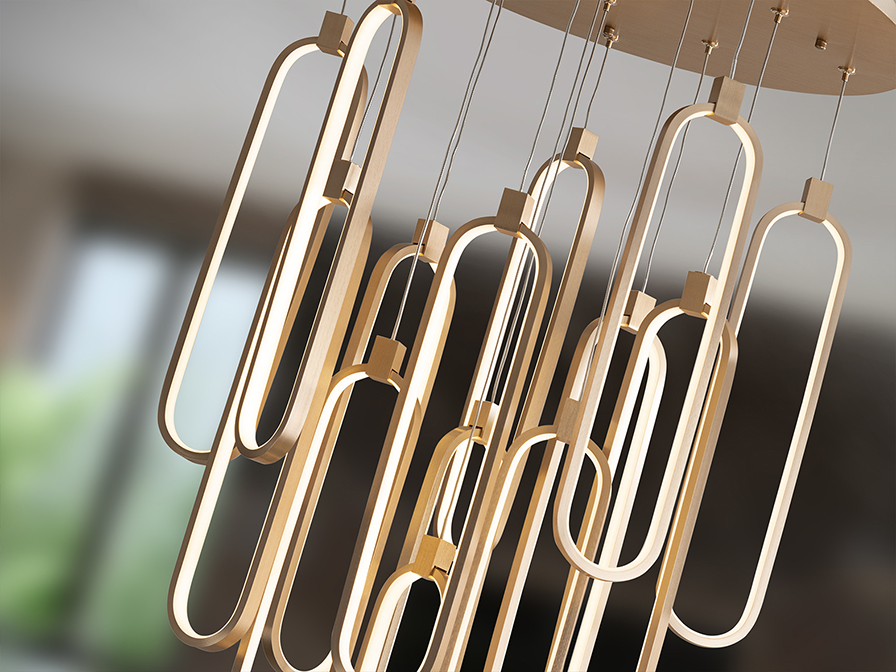 Schuller Lighting Pendants Colette 787433D  COLETTE - LAMP 14L ROSE GOLD DIMMABLE