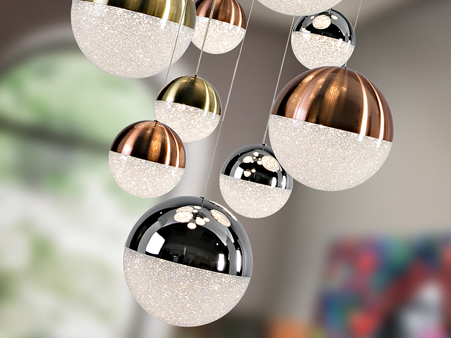 Schuller Iluminación Lámparas grandes Sphere 793258GD  SPHERE-LAMPARA 14L D60 H500 DIMABLE