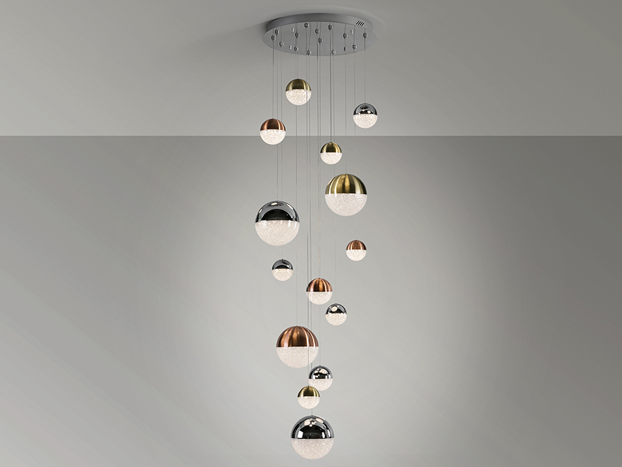 Schuller Iluminación Lámparas grandes Sphere 793258GD  SPHERE-LAMPARA 14L D60 H500 DIMABLE