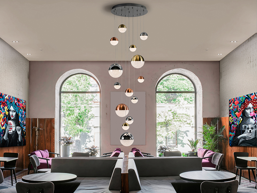 Schuller Lighting Large lamps Sphere 793258GD  ·SPHERE· LAMP 14L. Ø60x500, DIMMABLE