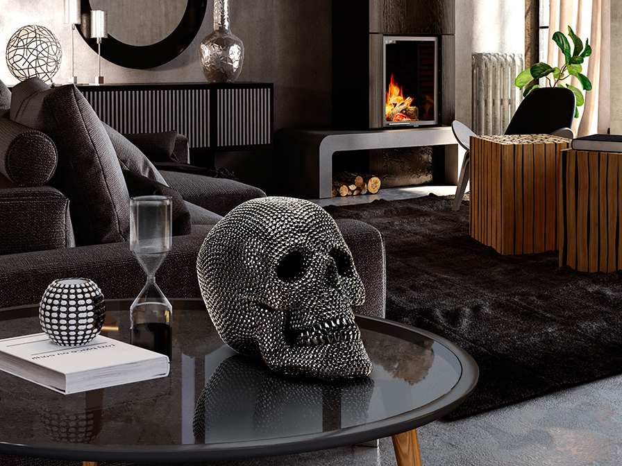 Schuller Furniture and decoration   824729  ·CALAVERA· SMALL FIGURE, BLACK