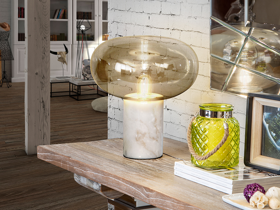 Schuller Lighting Table lamps Fungi 837156  ·FUNGI· TABLE LAMP 1L WHITE MARBLE
