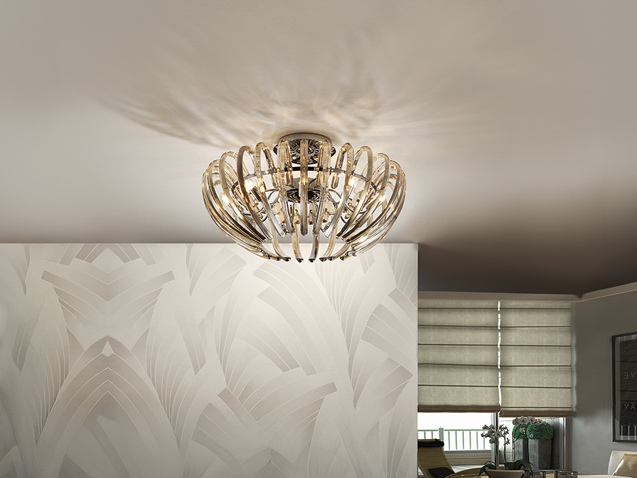 Schuller Lighting Flush Ceiling Lamps Ariadna 876360  ·ARIADNA· CHAMPAGNE CEILING LAMP 9L.
