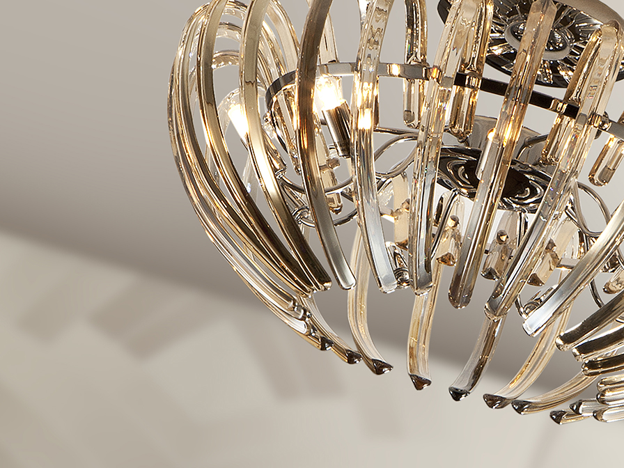 Schuller Lighting Flush Ceiling Lamps Ariadna 876360  ·ARIADNA· CHAMPAGNE CEILING LAMP 9L.
