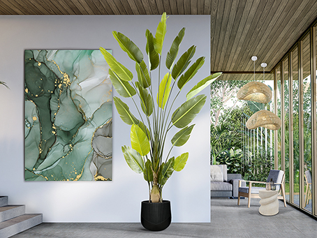 Schuller decoracion plantas artificiales Ave paraíso