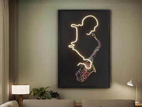 Schuller decoracion pinturas con luz Saxofón