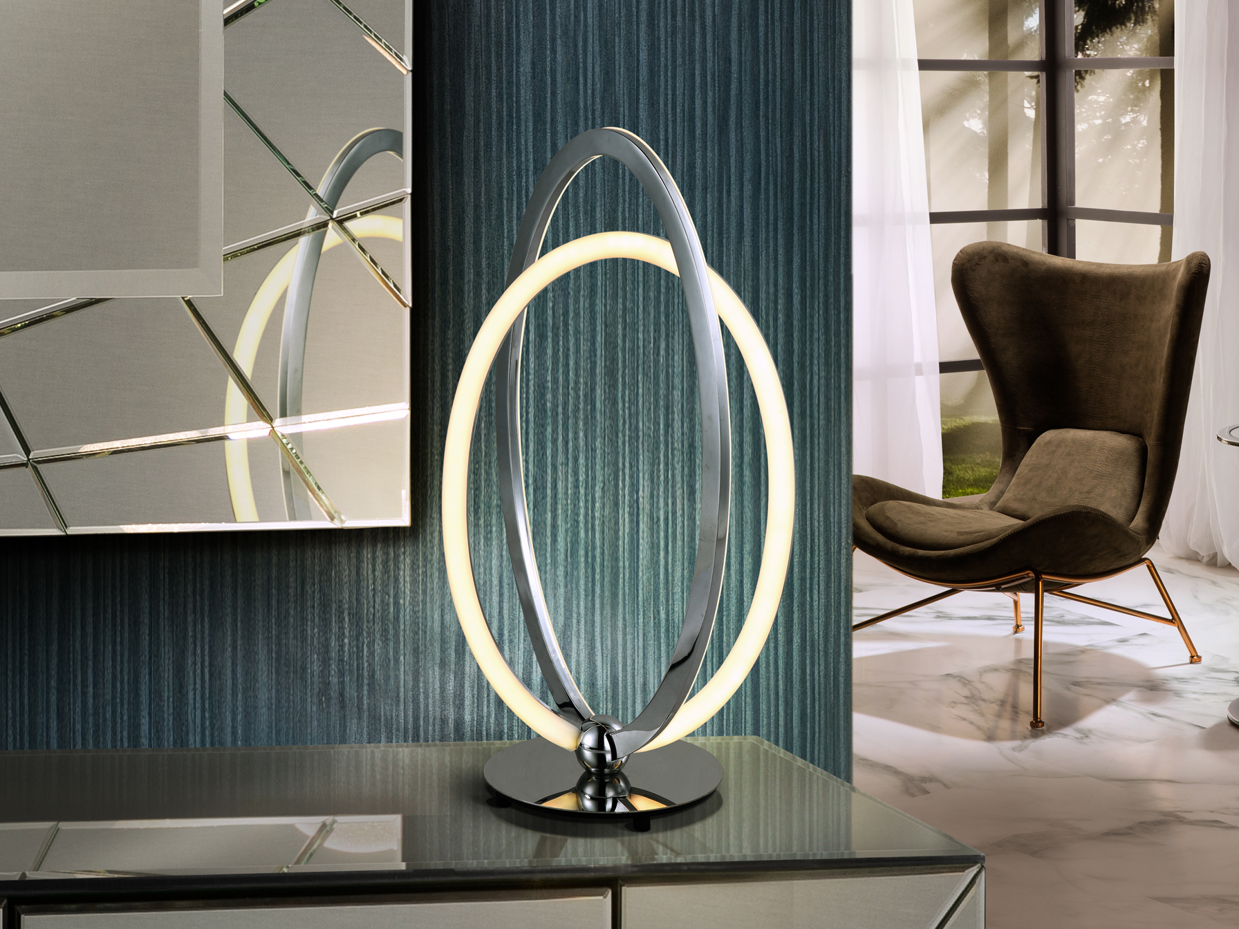 Menton chrome infinity deals led table lamp